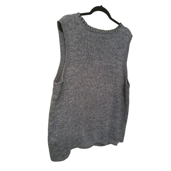 Vintage Capacity Sweater Vest Bird House XL Embroidered Blue Cottage Core Granny - Picture 5 of 7